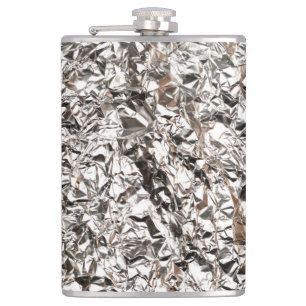 Aluminium foil texture hip flask