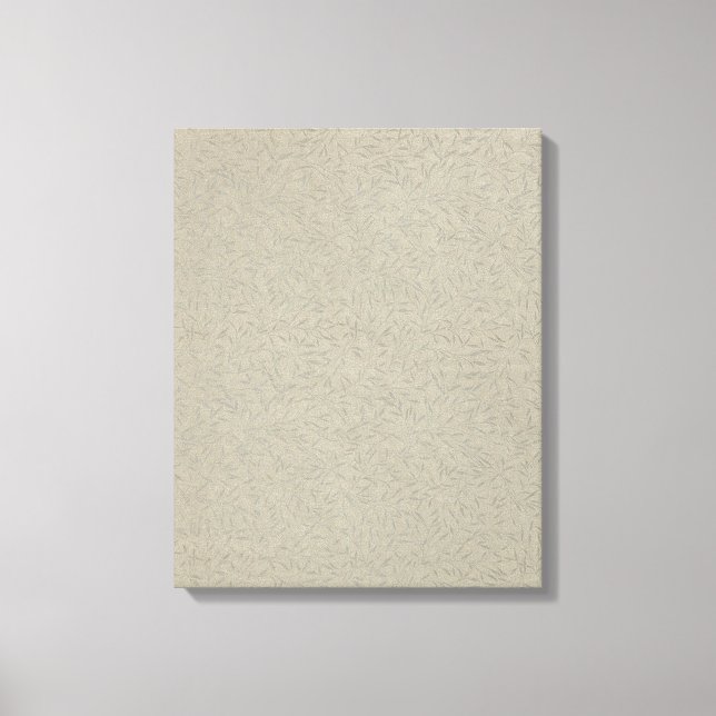 Aluminium Grey Embossed Leaf Vines Canvas Print (Front)