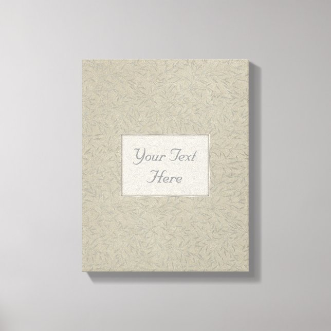 Aluminium Grey Embossed Leaf Vines Canvas Print (Front)