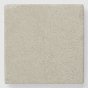 Aluminium Grey Embossed Leaf Vines Stone Coaster