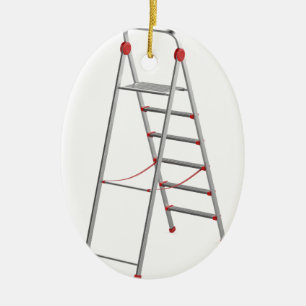 Aluminium ladder ceramic tree decoration