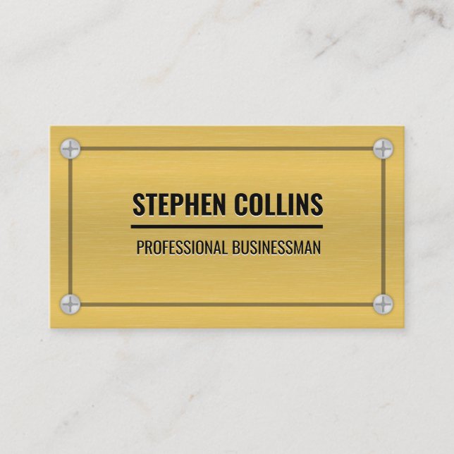 Aluminium Metal and Screws Business Card (Front)