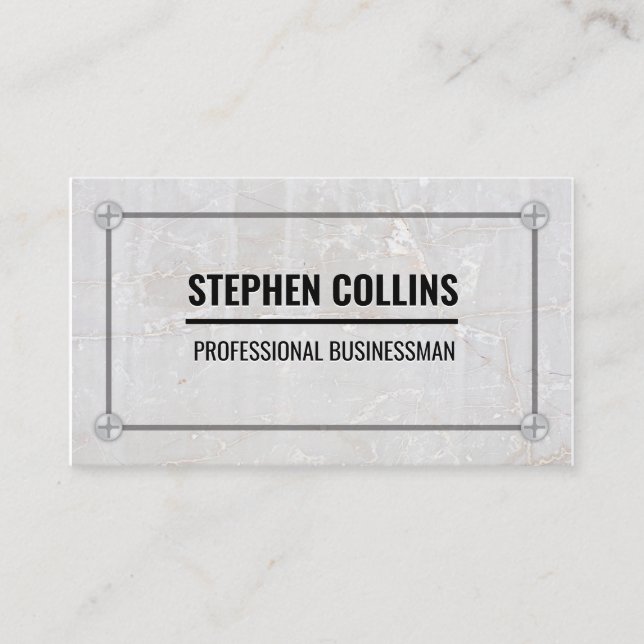 Aluminium Metal and Screws | Marble Business Card (Front)