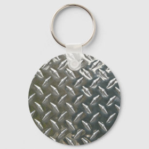 Aluminium Metal Checkerplate Key Ring