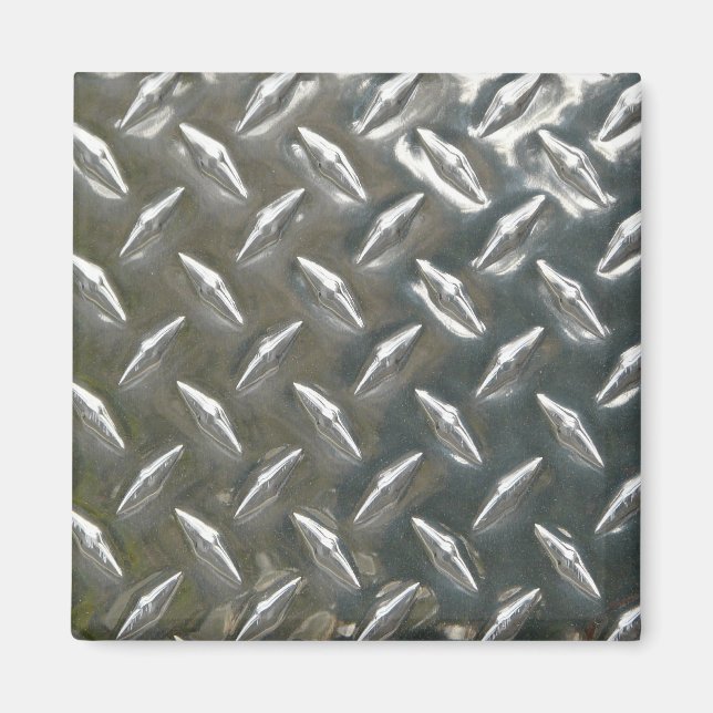 Aluminium Metal Checkerplate Magnet (Front)