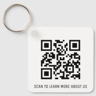 Aluminium QR Code Keychain for Business Logo Squar