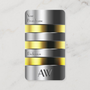 Aluminium Silver Can Yellow Fluids Faux 3D Letters Business Card