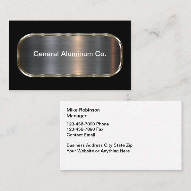 Aluminium Supply Company Business Cards  (Front/Back)
