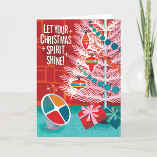 Aluminium Tree Retro Christmas Cards