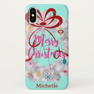 Aluminium Wreath Retro Christmas  iPhone X Case