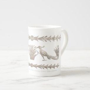 Aluminum Bird & Reed Bone China Mug