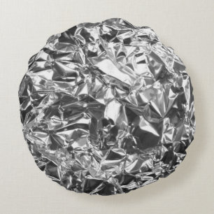 Aluminum Foil Design Silver Color Round Cushion