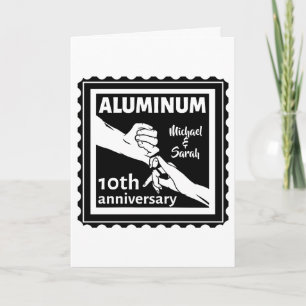 ALUMINUM traditional 10th wedding anniversary gift Card