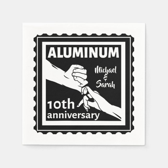 ALUMINUM traditional 10th wedding anniversary gift Napkin (Front)