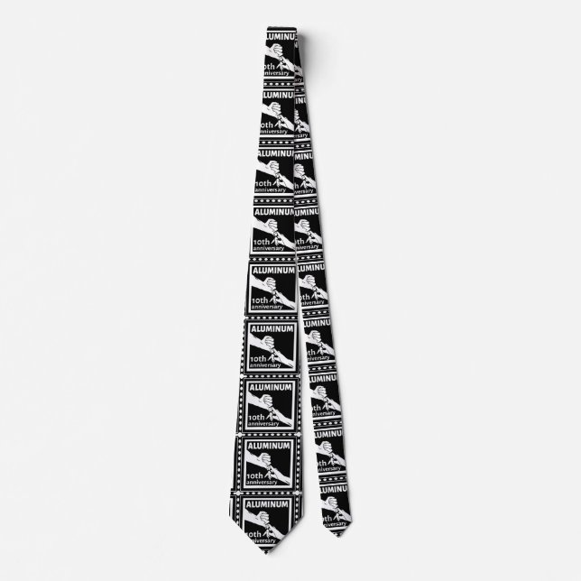 ALUMINUM traditional 10th wedding anniversary gift Tie (Front)