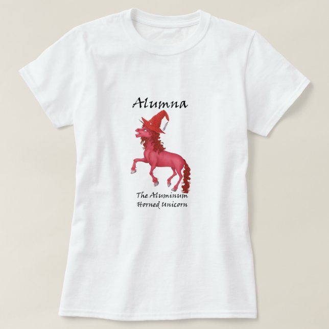 Alumna The Aluminium-Horned Unicorn Tee-Shirt T-Shirt (Design Front)