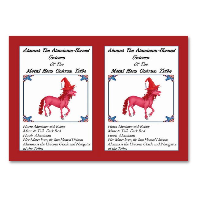 Alumna the Aluminium Horned Unicorn Trading Card (Front)