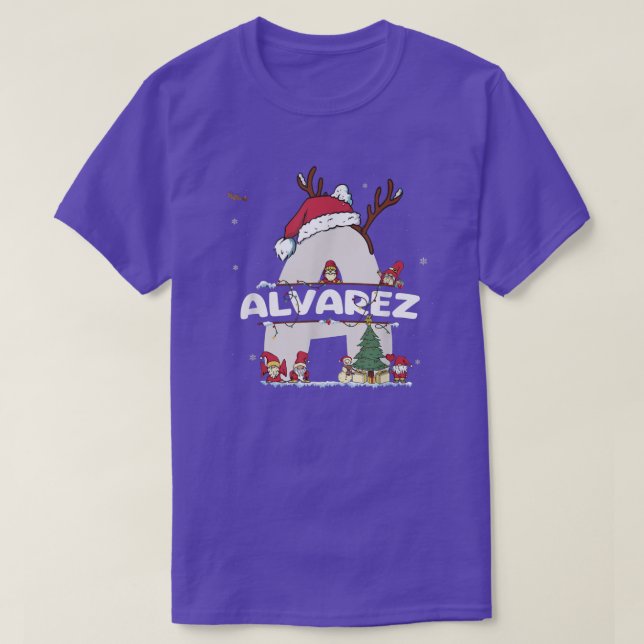 Alvarez Christmas Shirt w Alvarez Name for funny X (Design Front)