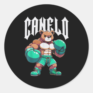 Alvarez Mexicano Boxing Bear Mexican Pride Patriot Classic Round Sticker