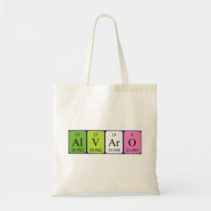 Alvaro periodic table name tote bag