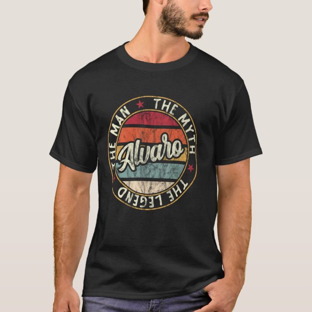 Alvaro The Man The Myth The Legend First Name Alva T-Shirt (Front)