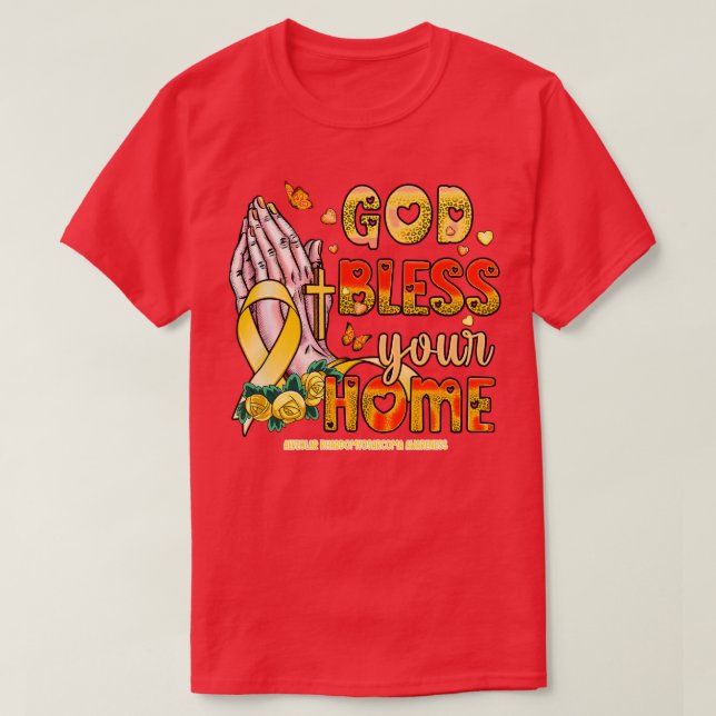 Alveolar Rhabdomyosarcoma Awareness god bless fait T-Shirt (Design Front)