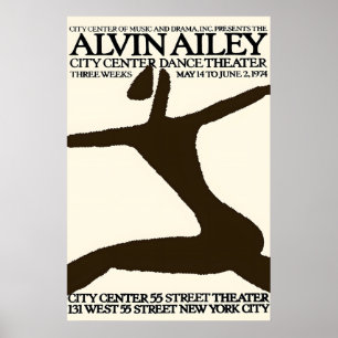 Alvin Ailey 1974 City Centre Dance Theatre Poster