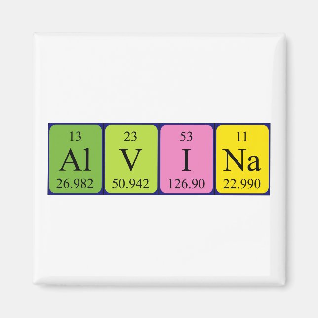 Alvina periodic table name magnet (Front)