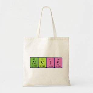 Alvis periodic table name tote bag