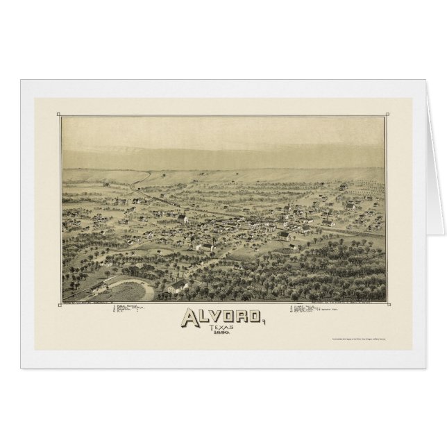 Alvord, TX Panoramic Map - 1890 (Front Horizontal)