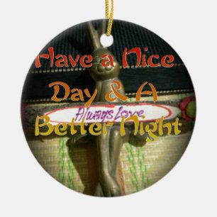 Alwaus Love Hakuna Matata Have a nice day and a Be Ceramic Tree Decoration