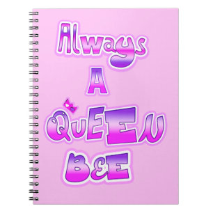 Always a queen bee baby pink spiral photo notebook