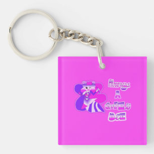 Always a queen bee hot pink keychain