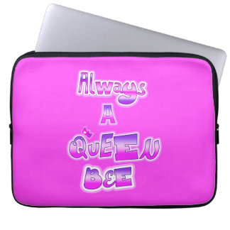 Always a queen bee hot pink laptop sleeve