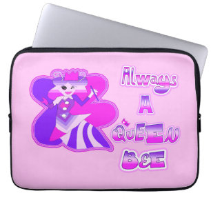 Always a queen bee light pink laptop sleeve