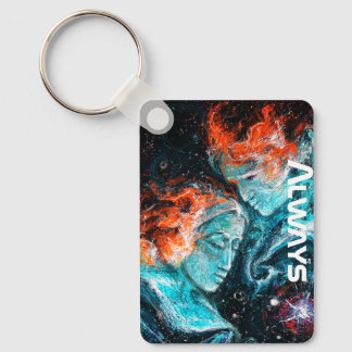 Always Across the Space Nebula Couple Key Ring