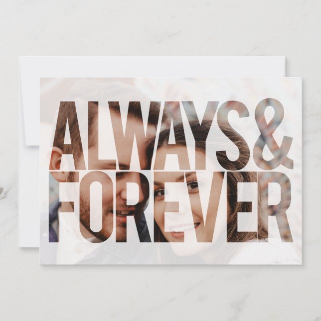 Always and Forever Custom Photo Frame Wedding Invitation (Front)