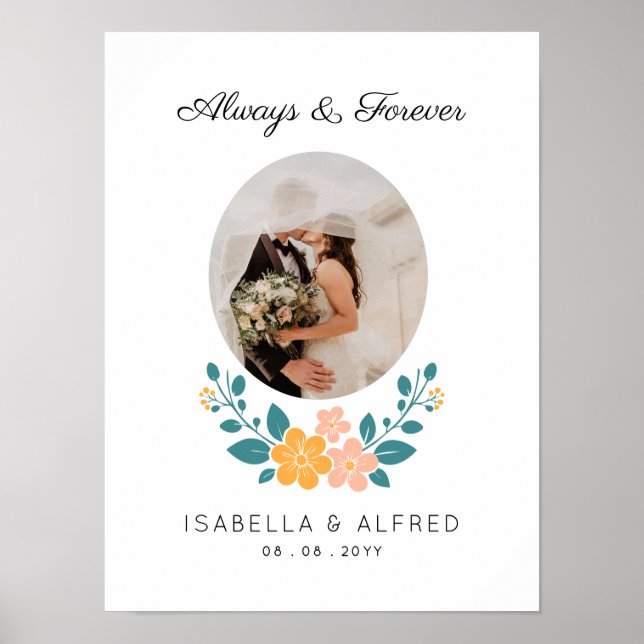 Always and Forever Custom Photo & Text  Poster (Front)