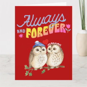 Always And Forever Cute Owls in Love Card