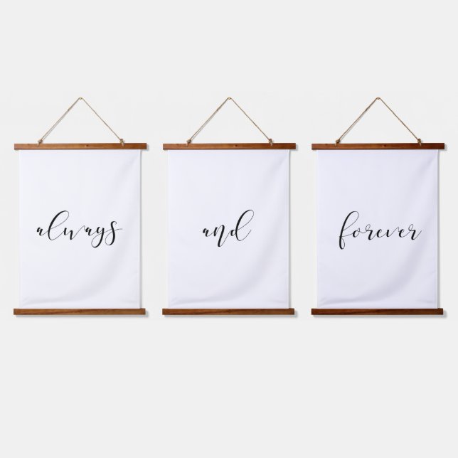 Always and Forever elegant above bed Hanging Tapestry (Triple)