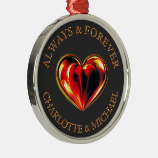 Always And Forever Love Heart Soulmate Name Metal Tree Decoration