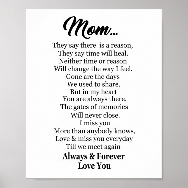 Always and Forever Love You Mum Poster (Front)