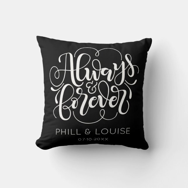 Always and forever - personalised & custom colour cushion (Front)