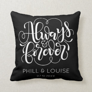 Always and forever - personalised & custom colour cushion