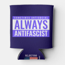 Always Antifascist Can Cooler – Blue Bold Design