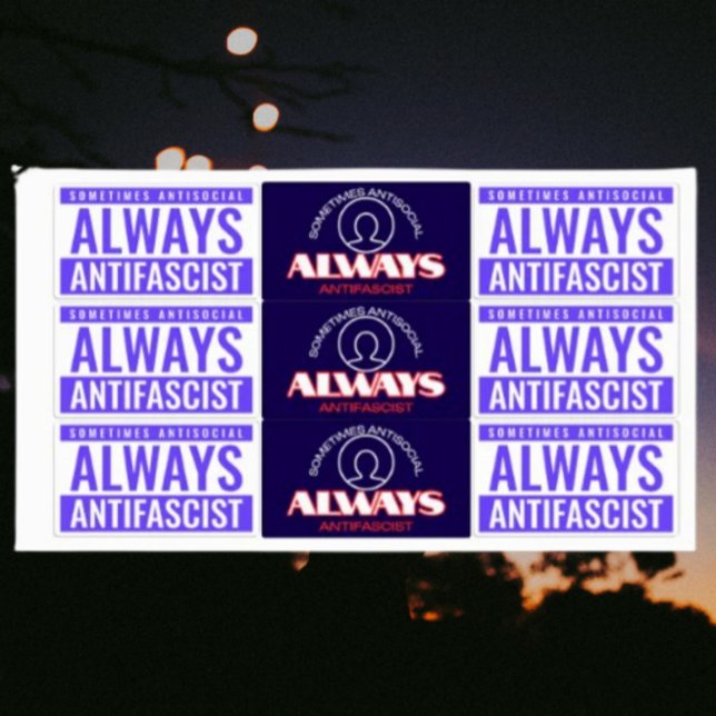 Always Antifascist Sticker Sheet – Bold Blue (Creator Uploaded)