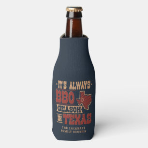 Always BBQ Season in Texas Family Reunion Bottle Cooler