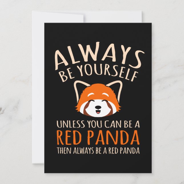 Always Be A Red Panda Cute Pet Animal Pandas Lover Thank You Card (Front)