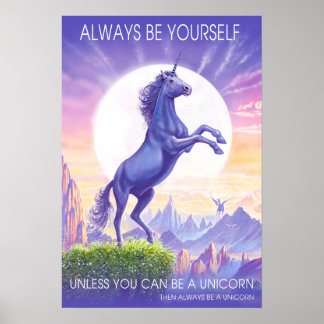 Always Be A Unicorn Purple Poster