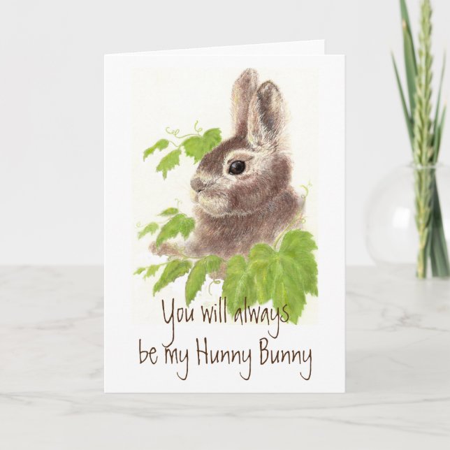 Always be my Hunny Bunny Rabbit Quote Frosted Card (Front)
